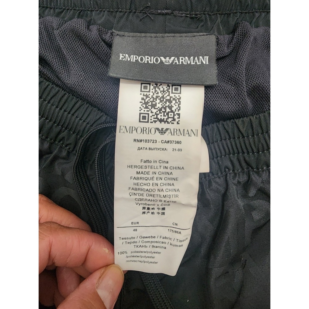 Emporio Armani Logo Print Mens Shorts Size 48 Beach Swim Trunks Drawstrings - Picture 7 of 12